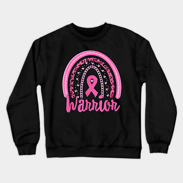 Warrior Breast Cancer Awareness Pink Ribbon Rainbow Women Crewneck Sweatshirt by everetto